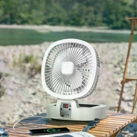 Portable Fan, Solar Power with LED Lights, 5 speeds and Remote control, Working time more than 5 hours, Outdoor Fan