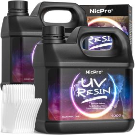 Nicpro 2000g UV Resin Kit, Large Crystal Clear UV Cure Epoxy Resin Supplies