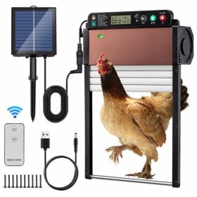 Automatic Chicken Coop Door SolarPowered Chicken Door LCD Displayand Roll-up Door Anti-pinch FeatureChicken Coop Door Solar Powered Chicken Door Opene