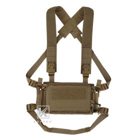 KRYDEX 500D Tactical D3CR Micro Rig Chest Rig Vest D3CRM Magazine Pouch Pocket Adjustable Strap Outdoor Hunting Combat Gear (Color: Coyote Brown)