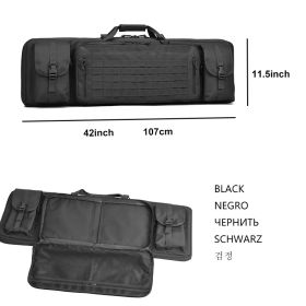 WINCENT Tactical Double Long Rifle Gun Case Bag Rifle Backpack Soft Firearm Transportation Carbine Case Lockable 35"42"46"inch (Color: 42 inch Black)