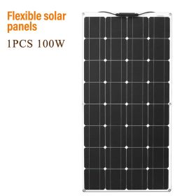 100 Watt Solar Panel 200w 300w 400w Flexible PET Photatic Monocrystalline Cell 12V 24V Battery Charger 1000w Home Solar Panel (Color: 100w solar panel)