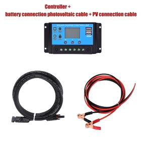 Solar panel accessory kit 10A 20A 30A 40A solar controller cable & alligator clip cable Connect lithium iron lead-acid batteries (Color: 10A Controller cable)