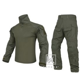 KRYDEX CP Style Tactical Camouflage Shirt & Pants Kit G3 Combat BDU Uniform Set For Outdoor Hunting Gear (Color: Ranger Green, size: L)