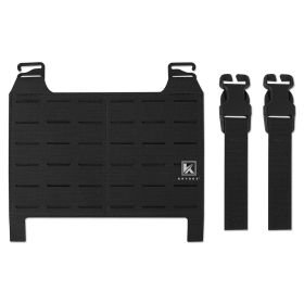 KRYDEX Tactical Laser Cut MOLLE Panel Front Flap Placard For JPC2.0 FCS SLICKSTER FCPC Vest Plate Carrier Hunting Equipment (Color: Black)