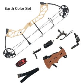 19-70LBS Compound Bow Set with Accessories Archery Adjustable Draw Length IBO 320 FPS for Outdoor Hunting Target Shooting (Color: Earth Color Set)