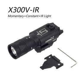 SureFire X300 X300U X300V IR Airsoft Weapon Gun Light Pistol Scout Flashlight Glock 17 With Upgrade Remote Dual Function Switch (Color: X300V-IR(BK))